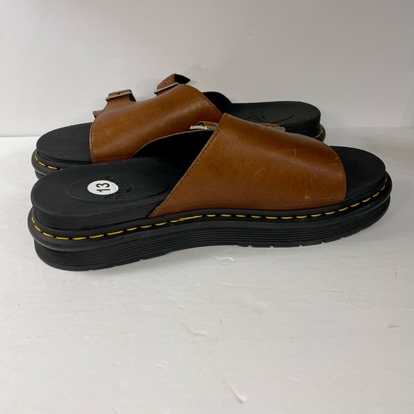 Dr. Martens Shoes Dr Doc Martens Dax Brown Leather Slide Sandals